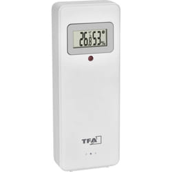 Tfa Dostmann - Termo-igrotrasmettitore 30.3247.02 con display, ricambio per stazione meteo radio Elements e Quadro V2, bianco