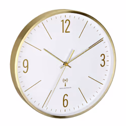 TFA-Dostmann 60.3534.53, Mur, Horloge analogique, Rond, Or, Métal, Verre