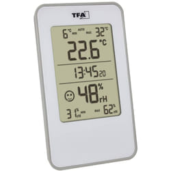 TFA-Dostmann 30.5057.02 igrometro e psicrometro Interno Igrometro elettronico Argento, Bianco