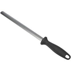 Zwilling - Acciaino con Rivestimento in Diamante, Forma Ovale, Lunghezza: 26 cm, Manico in Plastica Nera con Occhiello per Appendere