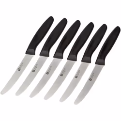 Per uso quotidiano: 6 Coltelli da chef multifunzione (lunghezza lama: 12 cm) per tagliare carne, pesce e verdure e tritare er ...