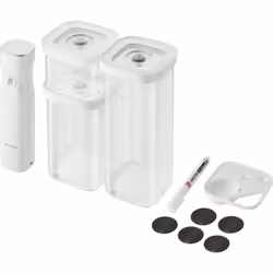 CUBE Starter set per sottovuoto, S / 6-pz. | transparente-bianco | CUBE Grey Line | No plug