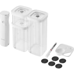 Zwilling - fresh & save cube Set di avviamento per sottovuoto, taglia s, set di conservazione sottovuoto da 6 pezzi che include 3x contenitori cube
