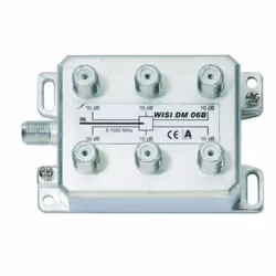 Wisi DM 06 B, Splitter per cavo, 5 - 1000 MHz, Argento, 10 pz, F, 115 mm