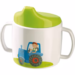 HABA Tazza per imparare a bere Trattore, Melammina, 100 mm