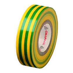 Nastro isolante autoadesivo in PVC Cellpack, con le seguenti caratteristiche: Spessore: 0.15mm Larghezza: 19mm Colore: giallo ...