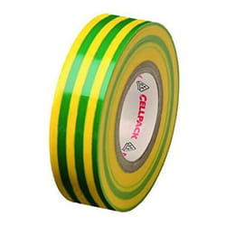 Cellpack - Nastro isolante giallo/verde in pvc 0.15mm x 19mm x 25m 145796