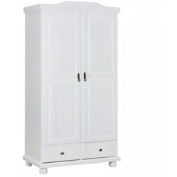 Links armadio reutte 2 ante+ 2 cassetti in pino massello finitura bianco, l,104x56x200h, articolo in kit - Interlink
