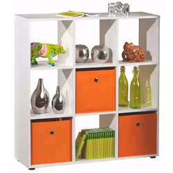 LIBRERIA 9 BOX LAMINATO BIANCO. DIM. 104,5x33x109H. ARTICOLO IN KIT. LIBRERIA 9 BOX LAMINATO BIANCO. DIM. 104,5x33x109H. ARTI ...