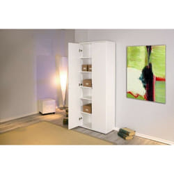 Armadio arconati 70x34x189h 2 ante+5ripiani laminato bianco Inter Link