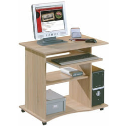 Scrivania mini ufficio con ruote durini laminato finitura rovere 80x50x75h Inter Link