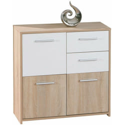 Mobile soggiorno buffet eboli 77x30x77hlaminato finitura rovere e bianco Inter Link