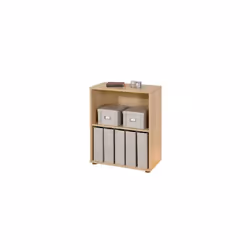 'parini'' libreria due vani con struttura in melaminico colore rovere. semplice ed essenziale è adatta ad ogni tipo di ambien ...