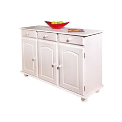Mobile buffet livio 3ante+3cassetti pino massello verniciato ad acqua bianco Inter Link