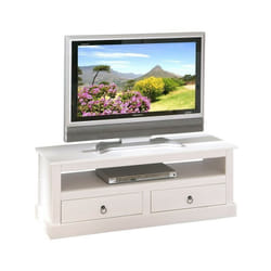 Mobile porta tv provence 118x39x45h pino massello verniciato ad acqua bianco Inter Link