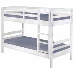 LETTO A CASTELLO, MATERASSO 90X200, DIVISIBILE IN 2 LETTI SINGOLI. PINO MASSELLO VERNICIATO AD ACQUA BIANCO. DIM. 210x102x148 ...