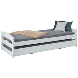 Letto multifunzionale vindas salvaspazio singolo/matrimoniale pino massello colore bianco Inter Link