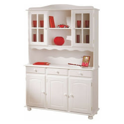 Mobile credenza siena 130x43/32x198h pino massello verniciato ad acqua bianco Inter Link