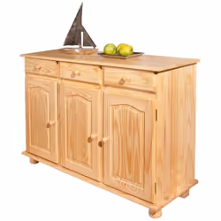 MOBILE BUFFET 3 ANTE + 3 CASSETTI. PINO MASSELLO FINITURA NATURALE. DIM. 130x43x87H. ARTICOLO IN KIT. MOBILE BUFFET 3 ANTE + ...