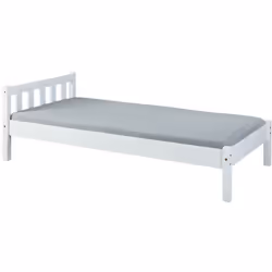 LETTO SINGOLO, PER MATERASSO 90X200. PINO MASSELLO TINTO BIANCO. DIM. 98x210x70H. RETE ESCLUSA. ARTICOLO IN KIT. LETTO SINGOL ...