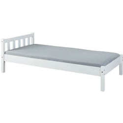Letto singolo in pino massello bianco 90x190 cm