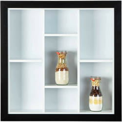 Libreria mensola septem in legno cm 74x31x9,5 collezionismo finitura bianco e nero Inter Link Inter Link