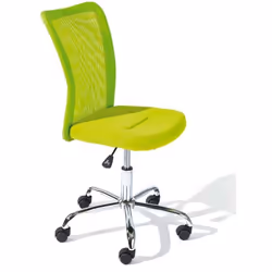 SEDIA UFFICIO C/RUOTE, REGOLABILE IN ALTEZZA. SEDUTA IN ECOPELLE E POLIESTERE, STRUTTURA IN METALLO. COLORE VERDE. DIM. 43x56 ...