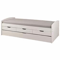 DOPPIO LETTO + 3 CASSETTI. PINO MASSELLO TINTO BIANCO. PER MATERASSO 90x200. DOGA ESCLUSA. DIM. 98x205x63H. ARTICOLO IN KIT.  ...