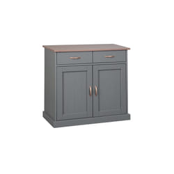 Mobile soggiorno credenza buffet luzerna 2 ante + 2 cassetti 90x45x86H pino massello verniciato ad acqua grigio e marrone seppia
