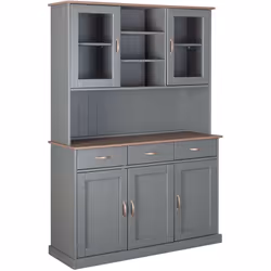 CREDENZA VETRINA IN LEGNO MASSELLO, 5 ANTE 3 CASSETTI. DIMENSIONI CM 131x45x191. INTER LINK LUZERNA. Buffet in legno di pino ...