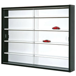 Vetrina collezionismo collecty laminato bianco/nero 80x9,5x60h doppio vetro Inter Link