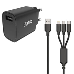 2GO 797257 Caricabatterie per dispositivi mobili Universale Nero AC Interno
