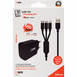 2GO 797257 Caricabatterie per dispositivi mobili Universale Nero AC Interno