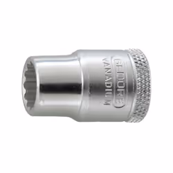 Douille 12 pans 3/8'', Cote s/plats : 16 mm, Longueur 30 mm - Chromé mat - Acier au vanadium GEDORE 31CRV3 - DIN 3124, ISO 27 ...