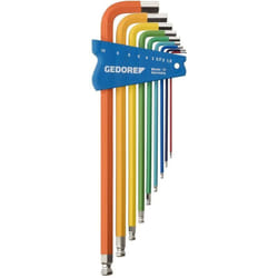 Gedore - h 42 CKEL-09 Esagonale Kit di chiavi a brugola 1.5 mm, 2 mm, 2.5 mm, 3 mm, 4 mm, 5 mm, 10 mm