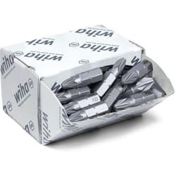 Wiha - Set di inserti Standard 25 mm Pozidriv (PZ2), 50 pz., 1/4' C6,3, in confezione grande (08057)