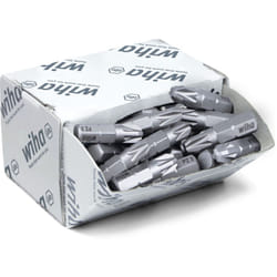 Wiha - Set di inserti Standard 25 mm Pozidriv (PZ3), 50 pz., 1/4' C6,3, in confezione grande (08058)