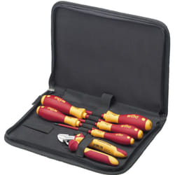 Wiha - Set di utensili da elettricista Giravite, tronchese 7 pz. con custodia a libro (33969)