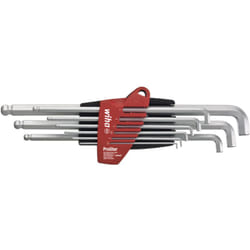 Wiha Set di chiavi a brugola in supporto ProStar Testa sferica esagonale con gambo corto 9 pz. cromatura opaca in confezione di cartone da espositore