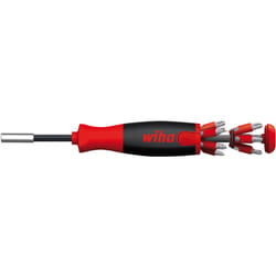 Wiha - Giravite con portainserti a magazzino LiftUp 25, magnetico Assortiti, con 12 inserti, 1/4' (38605)