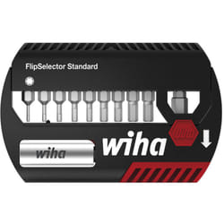 Wiha - Set di inserti FlipSelector Standard 25 mm Esagonale, 11 pz., 1/4' C6,3 (39039)