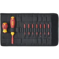 Wiha - Set di giravite e inserti slimVario® a taglio, Phillips, Pozidriv 10 pz. con borsa pieghevole (41232)