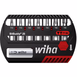 Wiha 42136, 8 pz, Torcia, T10, T15, T20, T25, T30, T40, 1/4" C6.3, 29 mm, 130 g