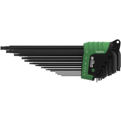 Wiha - Set di chiavi a brugola in supporto ErgoStar torx® testa sferica 13 pz., ossidazione nera in confezione di cartone da espositore (43847)