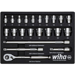 Wiha - Set cricchetto da 3/8' 22 pz. nell'inserto in espanso (44708)