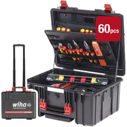 Wiha - Valigia portautensili xl 2 con ruote e manico telescopico elettrico 60 pezzi per elettricisti