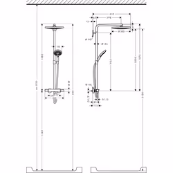 Hansgrohe Raindance Select S 300 2jet sistema di doccia 2 testina/e Cromo - Vista aggiuntiva 4
