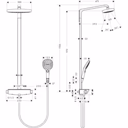 Hansgrohe Raindance Select E sistema di doccia Cromo