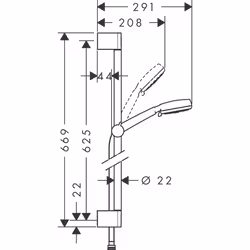 Hansgrohe Crometta 100 sistema di doccia Cromo, Bianco