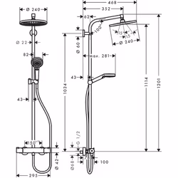 Hansgrohe Crometta S sistema di doccia Cromo - Vista aggiuntiva 4